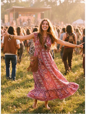 Vintage 60s Summer of Love bohemian sundress!